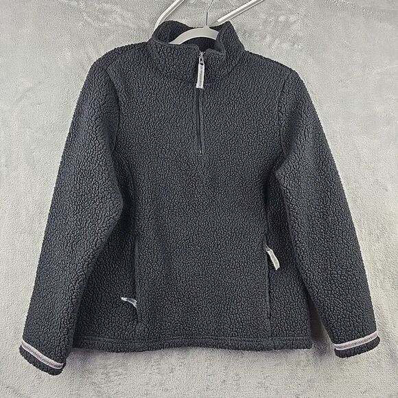 L.L. Bean Tops - LL Bean Pullover Womens Medium Black Hi-Pile Fleece Kangaroo‎ Pocket Outdoors